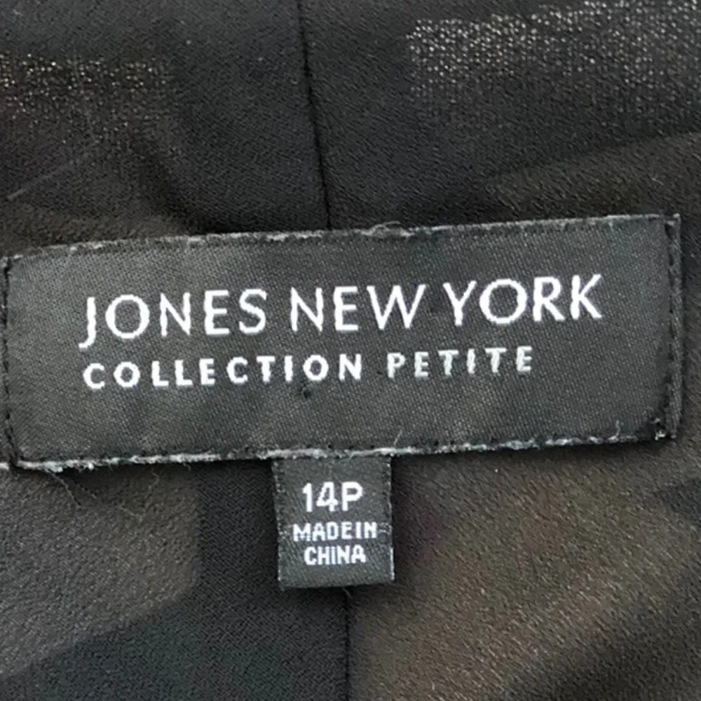 Jones New York Women’s Multicolored Silk Flutter Sleeve Slipover Dress Size 14P - Picture 8 of 15